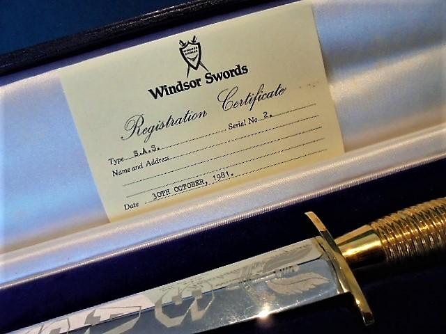 WINDSOR SWORD PRESENTATION COMMANDO KNIFE S/N 0711