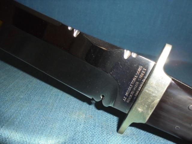 Large J. E. Middleton Bowie Knife S/n 03176
