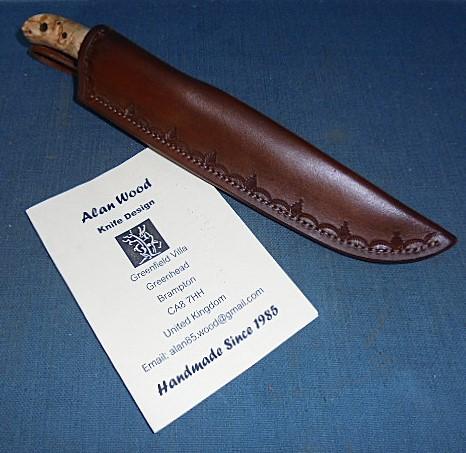 Rare Alan Wood Model Finn Damascus Knife S/n 03366