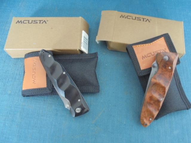 Two Mcusta Damascus Folding Knives S/n 03408