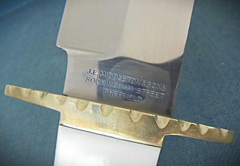 Scarce J. E. Middleton Bowie Knife S/n 03445